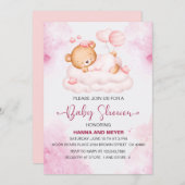 Invitation Baby shower fille (Devant / Derrière)