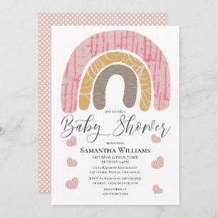 Invitation Baby shower fille adorable Rainbow