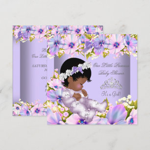 Invitation Baby Shower Fille Afro-Américaine Princesse Violet