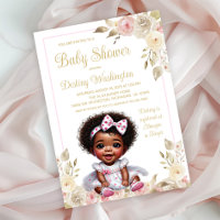 Baby Shower Fille Afro-Américaine Rose Gold