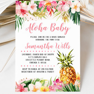 Invitation Baby Shower Fille Ananas