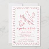 Invitation Baby shower Fille Après Bébé, Dessiné À La Main Ro (Devant)