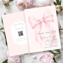Baby Shower Fille Arc-en-Ciel avec Code QR