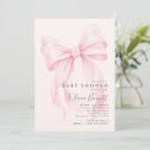Invitation Baby Shower Fille Arc-en-Ciel avec Code QR (Debout devant)