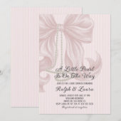 Invitation Baby Shower Fille Arc-en-Ciel Rose (Devant / Derrière)