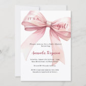 Invitation Baby shower fille arc rose (Devant)