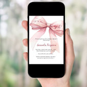 Invitation Baby shower fille arc rose