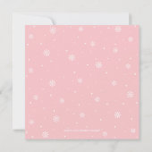 Invitation Baby shower fille argent et rose hiver Wonderland (Dos)