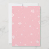 Invitation Baby shower fille argent et rose hiver Wonderland (Dos)