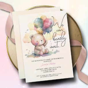 Invitation Baby shower fille attente mignonne
