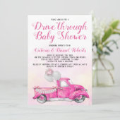 Invitation Baby Shower Fille au Drive Through (Debout devant)