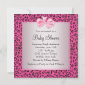 Invitation Baby Shower Fille au Léopard Rose Chaud (Dos)