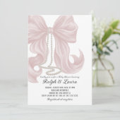 Invitation Baby Shower Fille au Ruban (Debout devant)