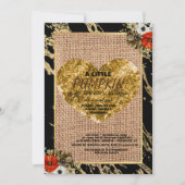 Invitation Baby Shower Fille Automne Citrouille Rustique Toil (Devant)