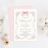 Invitation Baby shower fille avec arc