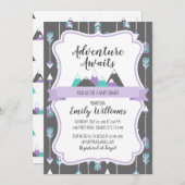 Invitation Baby shower fille Aventure Attend (Devant / Derrière)