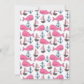 Invitation Baby shower fille baleine rose (Dos)