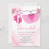 Invitation Baby shower fille Ballerina rose (Devant)