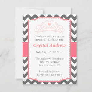 Invitation Baby Shower Fille - Bébé Princesse et Diadème