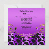 Invitation Baby shower fille bébé violet noir Poster de anima (Dos)