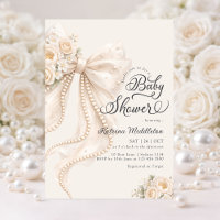 Baby Shower Fille Bohème Florale à Ruban Élégant 