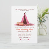 Invitation Baby shower fille {Boho Chic} (Debout devant)