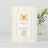 Invitation Baby shower fille Boho Daisy (Debout devant)