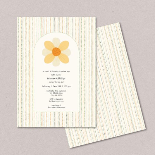 Invitation Baby shower fille Boho Daisy