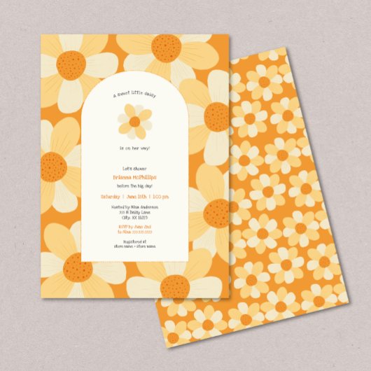 Invitation Baby shower fille Boho Daisy