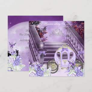 Invitation Baby Shower Fille Carrosse Lavande