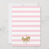 Invitation Baby shower fille carrousel rose et or (Dos)