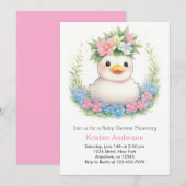 Invitation Baby shower Fille Célébration Cute Duckling (Devant / Derrière)