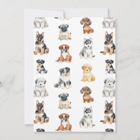 Invitation Baby shower fille chien chiot (Dos)