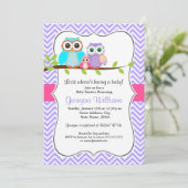 Invitation Baby shower fille chou mignonne rose et (Debout devant)
