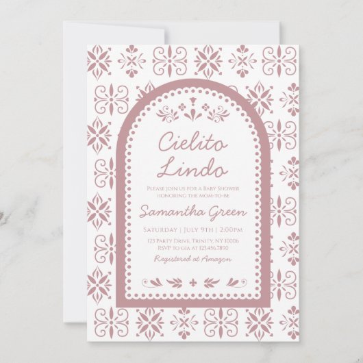 Invitation Baby shower fille Cielito Lindo (Devant)