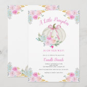 Invitation Baby shower fille Citrouille de la ceinture rose (Devant / Derrière)