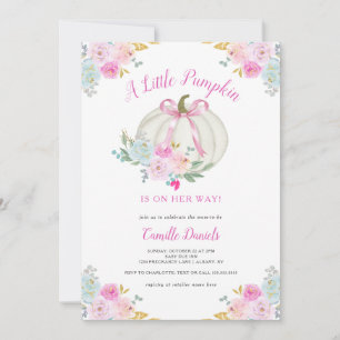 Invitation Baby shower fille Citrouille de la ceinture rose