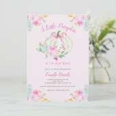 Invitation Baby shower fille Citrouille de la ceinture rose (Debout devant)