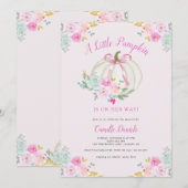 Invitation Baby shower fille Citrouille de la ceinture rose (Devant / Derrière)