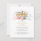Invitation Baby shower fille Citrouille des couples d'automne (Devant)
