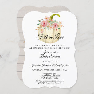 Invitation Baby shower fille Citrouille flou flou