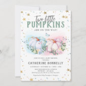 Invitation Baby shower fille Citrouille jumeau (Devant)