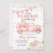 Invitation Baby shower fille Citrouille rose (Devant)