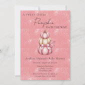 Invitation Baby shower fille Citrouille rose (Devant)