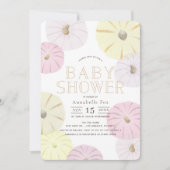 Invitation Baby shower fille Citrouille rose et jaune (Devant)