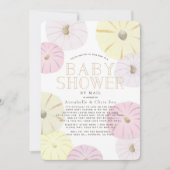 Invitation Baby shower fille Citrouille rose et jaune par cou (Devant)