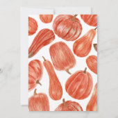 Invitation Baby shower fille Citrouille rustique aquarelle (Dos)