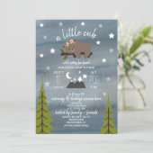 Invitation Baby shower fille d'aquarelle de l'ours dormant (Debout devant)