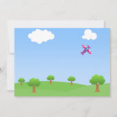 Invitation Baby shower fille d'avion mignonne (Dos)