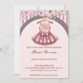 Invitation Baby shower Fille de Ballet Rose Tutu Ballerina mo (Devant)
